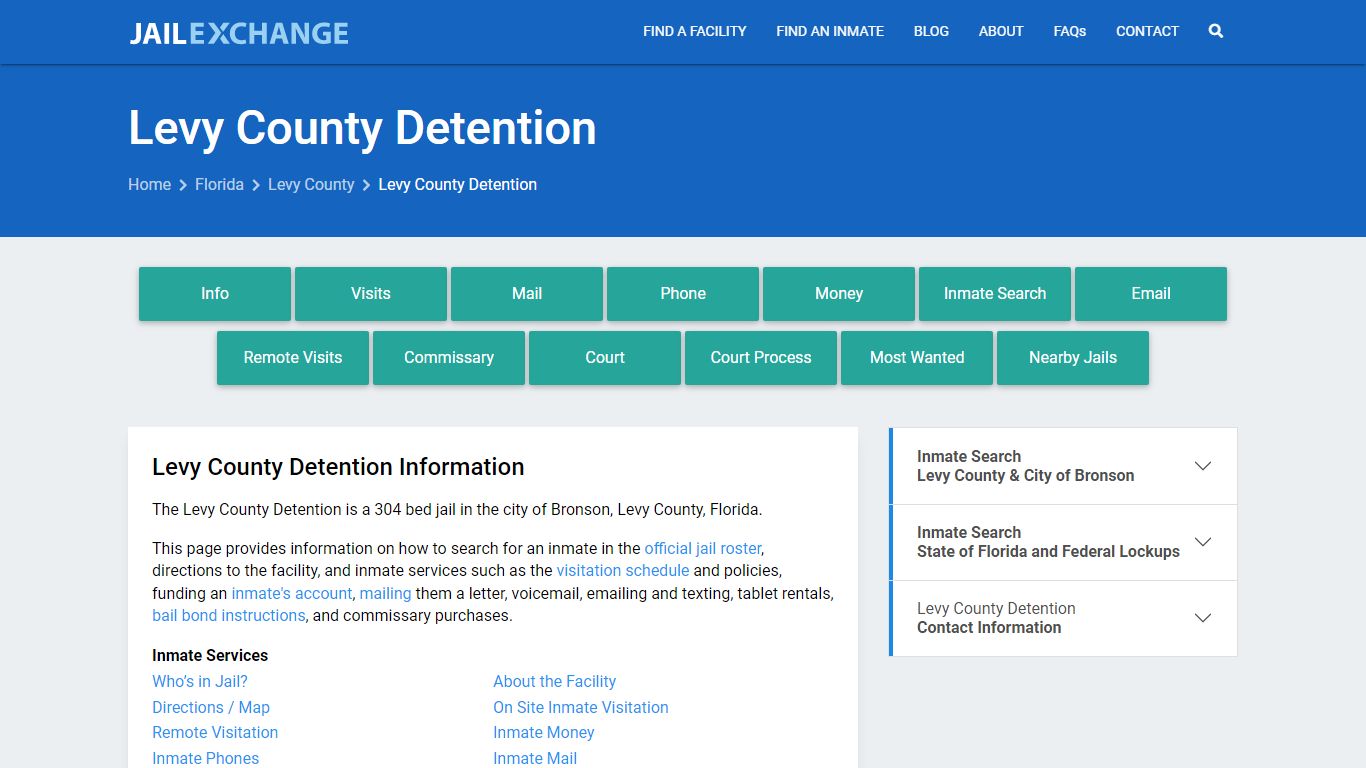 Levy County Detention, FL Inmate Search, Information - Jail Exchange